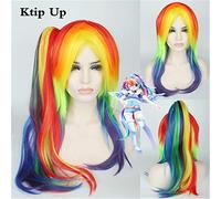 Anime My Little Pony Rainbow Parrucche Cosplay Capelli sintetici lunghi Halloween Christmas Party Costume parrucca con coda di cavallo per le donne