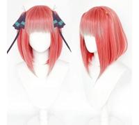 Anime Nakano Nino Cosplay Parrucca, Pink Bob Capelli Corti Parrucche, Halloween Costume Partito Accessori