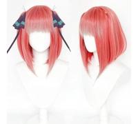 Anime Nakano Nino Cosplay Parrucca, Pink Bob Capelli Corti Parrucche, Halloween Costume Partito Accessori
