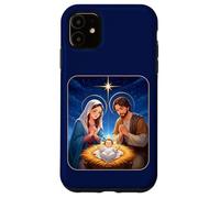 Anime Nativity Christmas Design - Kawaii Manger Scene Art Custodia per iPhone 11