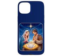 Anime Nativity Christmas Design - Kawaii Manger Scene Art Custodia per iPhone 15 Plus
