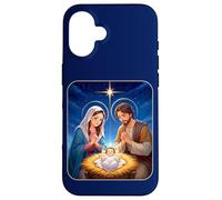 Anime Nativity Christmas Design - Kawaii Manger Scene Art Custodia per iPhone 16