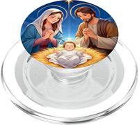 Anime Nativity Christmas Design - Kawaii Manger Scene Art PopSockets PopGrip per MagSafe