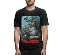 Anime Nausicaa della Valle del Vento Manica Corta T Shirt Ragazzi Cotone Moda Girocollo Tee Vest, Nero , L
