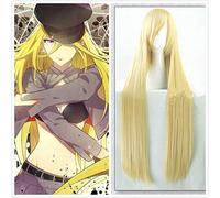 Anime Noragami Bishamon Bionda 100 cm Lungo Rettilineo Dorato Resistente Al Calore Capelli Sintetici Puntelli Cosplay Halloween + Protezione Parrucca Gratuita
