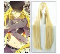 Anime Noragami Bishamon Bionda Lunga 100 cm Dritto Resistente al calore Sintetico Capelli Sintetici Puntelli Cosplay Halloween + Cappellino parrucca gratuito