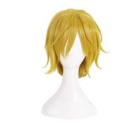 Anime One Piece Wigs Sanji Wig Short Straight Golden Yellow Heat Resistant Synthetic Hair Cosplay Wig