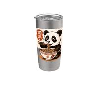 Anime Panda Che Mangia Ramen Giapponese Giappone Bicchiere termico in acciaio inox doppia parete