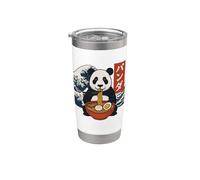 Anime Panda Che Mangia Ramen Giapponese Giappone Bicchiere termico in acciaio inox doppia parete
