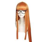 Anime Persona 5 P5 Futaba Sakura Parrucca Cosplay Women Girl 100cm Arancione Capelli Sintetici Resistenti al Calore Capelli Sintetici + Tappo della Parrucca