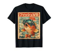 Anime Pesce VR Retro Giapponese Tees Kawaii Realtà Virtuale Maglietta