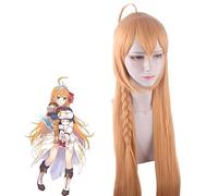 Anime Princess Connect! Re: parrucca cosplay Dive Dokidoki capelli sintetici festa di Halloween parrucche intrecciate giallo arancione 100 cm + cappuccio parrucca parrucca Re Dive Dokidoki 746