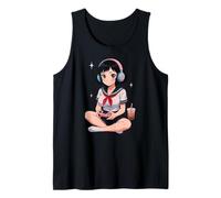 Anime Ragazza Giapponese Gioco Tutto Il Giorno Waifu Gamer Giappone Boba Tea Canotta