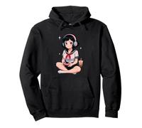 Anime Ragazza Giapponese Gioco Tutto Il Giorno Waifu Gamer Giappone Boba Tea Felpa con Cappuccio