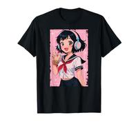 Anime Ragazza Giapponese Waifu Gamer Giappone Boba Tea Otaku Maglietta