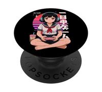 Anime Ragazza Retro Gioco Giapponese Tutto Il Giorno Gamer Giappone Boba Tea PopSockets PopGrip Adesivo