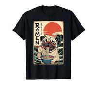 Anime ramen ramen giapponese divertenti graphic pug anime Maglietta