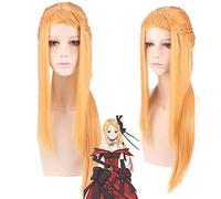 Anime Re: La vita in un mondo diverso da Zero Priscilla Barielle Parrucca sintetica per capelli lunghi biondo dorato Cosplay + Cappellino parrucca gratuito