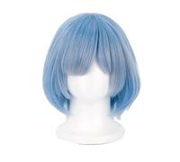 Anime Role - Parrucca corta blu a caschetto per feste di Halloween