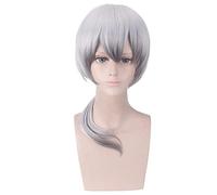 Anime Role Play For Arknights Silver Ash Cosplay Wig 40cm Silver Gray Hair Halloween Party Carnival Wigs