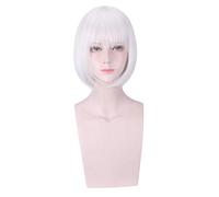 Anime Role Play For Azur Lane Kaga Cosplay Wig 35cm Short Silver White Bob Wigs Women Cosplay