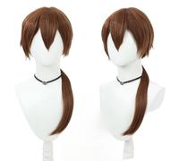 Anime Rurouni Kenshin Cosplay Parrucca, Marrone Breve Intrecciato Parrucche, Halloween Costume Partito