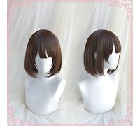 Anime Saenai Heroine No Sodate-Kata Katou Megumi Wigs Short Brown Resistente Al Calore Capelli Sintetici Parrucche Cosplay + Protezione Parrucca