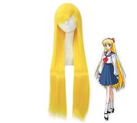 Anime Sailor Moon Minako Aino Parrucca lunga Cosplay Costume Resistente al calore Capelli sintetici Marinaio Venus Parrucche da donna C-384