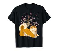 Anime Sakura Fiore Ciliegio Cane Giapponese Shiba Inu Maglietta