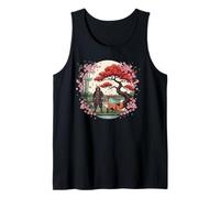 Anime Samurai con Volpe sotto Sakura Albero Giappone Canotta