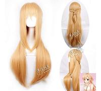 Anime SAO Sword Art Online Lunga treccia Parrucca marrone dorato chiaro Yuuki Asuna Capelli sintetici Sword Art Online Cosplay Parrucche Parrucche Taglia unica Yuuki Asuna parrucca 126