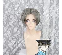 Anime Sarazanmai Mabu Akutsu Grigio Breve Capelli Sintetici Parrucche Costume Cosplay + Cap Parrucca