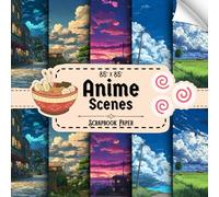 Anime Scenes Scrapbook Paper: 20 Double Sided Sheets, Japanese Cartoon Theme for Card Making, Origami, Wrapping, Collage, & More