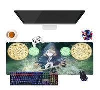 Anime Secrets of The Silent Witch - Tappetino per mouse lavabile gigante XL, presa antiscivolo + bordi rinforzati (2, 31,5" × 11,8" × 0,12")