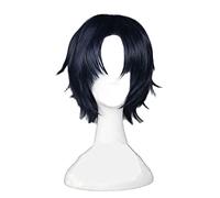 Anime Seraph of The End Cosplay Guren Ichinose parrucca 30 cm breve rettilineo blu navy parrucca sintetica resistente al calore dei capelli