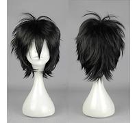 Anime Seraph of The End Owari No Seraph Yuichiro Hyakuya Capelli corti sintetici resistenti al calore neri Cosplay Party + Cappellino parrucca gratuito