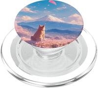 Anime Shiba Inu Sotto albero Sakura con il Monte Fuji PopSockets PopGrip per MagSafe