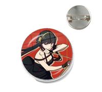 Anime Spy X Family Badge Spilla Pin Cospaly Loid Anya Yor Vetro Cabochon Spille in metallo Accessori Costume Abito da donna Steampunk Acciaio inossidabile Metallo Vetro fatto a mano Rotondo Forma