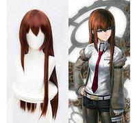 Anime Steins Gate Makis Kurisu Christina Assistant Auburn Dritto 80cm Lunghi capelli lisci Parrucca Cosplay + Parrucca