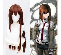 Anime Steins Gate Makise Kurisu Christina Parrucca Cosplay 100 cm lunga rame rosso resistente al calore parrucca capelli sintetici + cappuccio per parrucca
