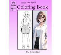 Anime Stereotypes Coloring Book Style: The Smart Girl