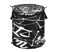 Anime Style Constellation Cesto portabiancheria bianco e nero pieghevole e impermeabile con coperchi per organizzare con manico robusto rotondo soluzioni Decoracion per coperta casa sesto para ropa