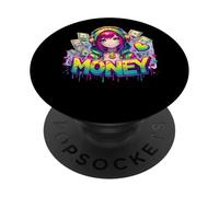 Anime Style Cuffie Money Vibes PopSockets PopGrip Adesivo