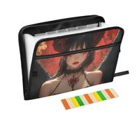 Anime Style Demonic Beauties Cartella con divisori 13 tasche A4 formato lettera con chiusura a cerniera per forniture per ufficio cartella espandibile con divisori espandi