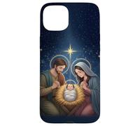 Anime Style Nativity Scene Christmas Night Design Custodia per iPhone 15 Plus