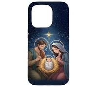 Anime Style Nativity Scene Christmas Night Design Custodia per iPhone 15 Pro