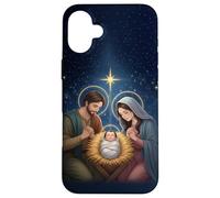 Anime Style Nativity Scene Christmas Night Design Custodia per iPhone 16 Plus