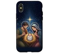 Anime Style Nativity Scene Christmas Night Design Custodia per iPhone X/XS