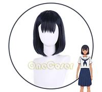 Anime Summer Time Rendering Mio Kofune Cosplay Wig Dark Blue Short Hair Heat-resistant Fiber Hair +Wig Cap Party Halloween