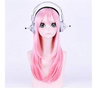 Anime Super Cosplay Supersônico Sonico 60 centimetri costume cosplay lungo rosa di sintesi dei capelli del partito di Halloween parrucche + Cap parrucca solo parrucca